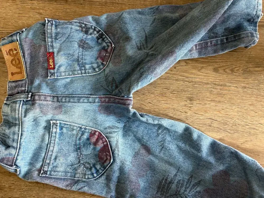 Vintage Lee Floral Print Denim Jeans Size 3T